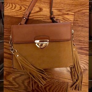 NEW Zara BoHo Suede Shoulder Bag